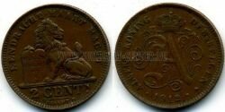 Монета Бельгия 2 сантима 1912 г. DER BELGEN