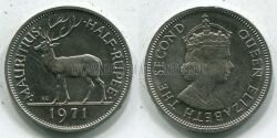 Монета Маврикий 1/2 рупий 1971 г. 