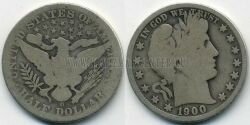 Монета США 1/2 доллара 1900 г. 