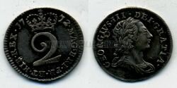 Монета Англия 2 пенса 1772 г. Георг III