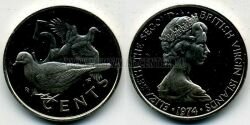 Монета Британские Виргинские острова 5 центов 1974 г. 