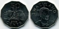 Монета Свазиленд 50 центов 2005 г. 