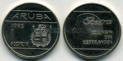 Монета Аруба 1 флорин 1993 г. 