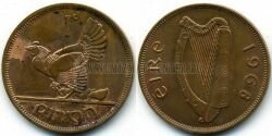 Монета Ирландия 1 пенни 1968 г.