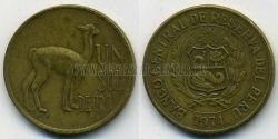 Монета Перу 1 соль 1974 г.