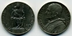 Монета Ватикан 10 лир 1931 г.