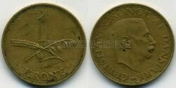 Монета Дания 1 крона 1946 г.