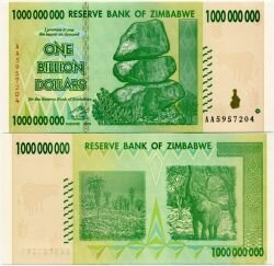 Банкнота ( бона ) Зимбабве 1 000 000 000 долларов 2008 г.