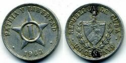 Монета Куба 1 сентаво 1963 г.
