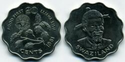 Монета Свазиленд 20 центов 1981 г. FAO