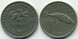 Монета Хорватия 2 куны 1993 г.