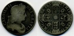 Монета Англия 1 крона 1677 г.