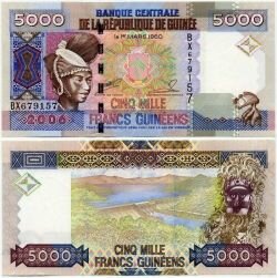 Банкнота ( бона ) Гвинея 5000 франков 2006 г.