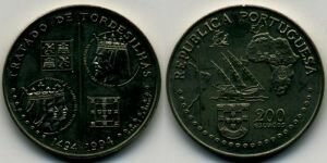 Монета Португалия 200 эскудо 1994 г.