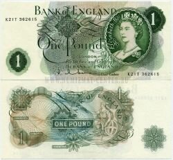 Банкнота Великобритания 1 фунт 1960-61 г.
