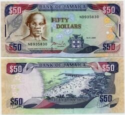 Банкнота Ямайка 50 долларов 2008 г.