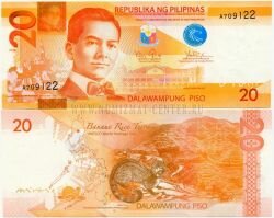 Банкнота Филиппины 20 писо 2010 г.