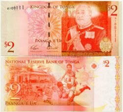 Банкнота Тонга 2 паанга 2008 г.