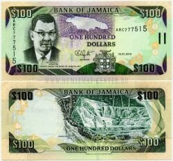 Банкнота Ямайка 100 долларов 2010 г.