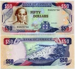 Банкнота Ямайка 50 долларов 2010 г.