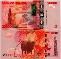 Банкнота ( бона ) Уганда 20000 шиллингов 2010 г.