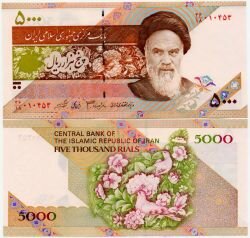 Банкнота ( бона ) Иран 5000 риал 1993 г.