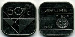 Монета Аруба 50 центов 1988 г. 