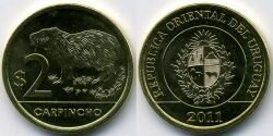 Монета Уругвай 2 песо 2011 г.