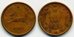 Монета Индия 1 пайс 1950 г.