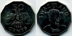 Монета Свазиленд 50 центов 1998 г.