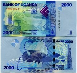 Банкнота ( бона ) Уганда 2000 шиллингов 2010 г.