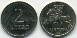 Монета Литва 2 лита 1991 г. 