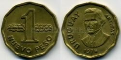 Монета Уругвай 1 новый песо 1976 г. 