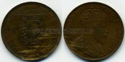 Монета Джерси 1/12 шиллинга 1909 г. Эдвард VII