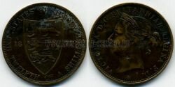 Монета Джерси 1/12 шиллинга 1877 г. Виктория