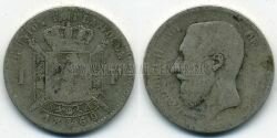 Монета Бельгия 1 франк 1869 г. 