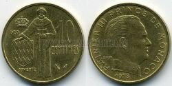 Монета Монако 10 сантимов 1978 г. 
