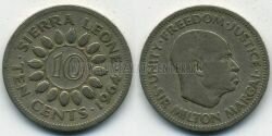 Монета Сьерра-Леоне 10 центов 1964 г. 
