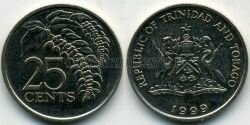 Монета Тринидад и Тобаго 25 центов 1999 г. 