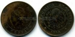 Монета Аргентина 1 сентаво 1890 г. 