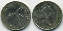 Монета Бермудские острова 25 центов 1986 г. 