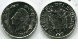 Монета Эквадор 1 сукре 1990 г. 