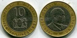 Монета Кения 10 шиллингов 1997 г. 