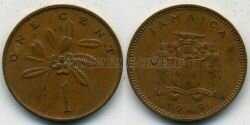 Монета Ямайка 1 цент 1969 г. Елизавета II