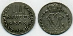 Монета Берг 3 стубер 1803 г.