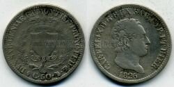 Монета Сардиния 50 чентезимо 1826 г.