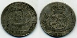 Монета Вюрттемберг 6 крейцеров 1808 г.
