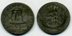 Монета Вюрттемберг 6 крейцеров 1812 г.