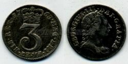 Монета Англия 3 пенса 1763 г. Георг III