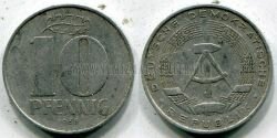 Монета ГДР 10 пфеннигов 1968 г. A